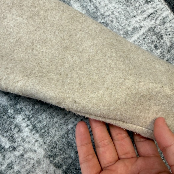 Zara Coat Womens Medium Beige Open Front Notch Lapel Collar Neutral Minimalist - Picture 5 of 15